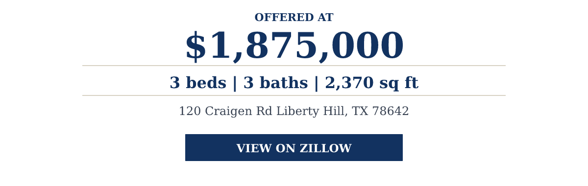 120 Craigen Rd Liberty Hill, TX 78642 - $1,875,000